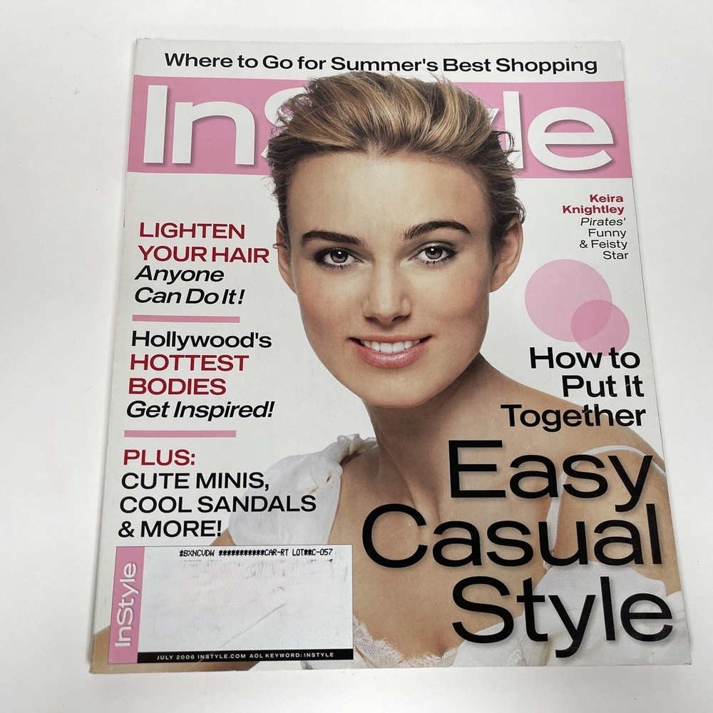 In Style Magazine July 2006 Keira Knightley Casual Style‎ Lighten Hair Sandals